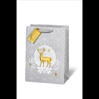 Weihnachten Geschenktüte Tasche A4 Format  Gold Hirsch