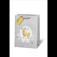 Weihnachten Geschenktüte Tasche A4 Format  Gold Hirsch