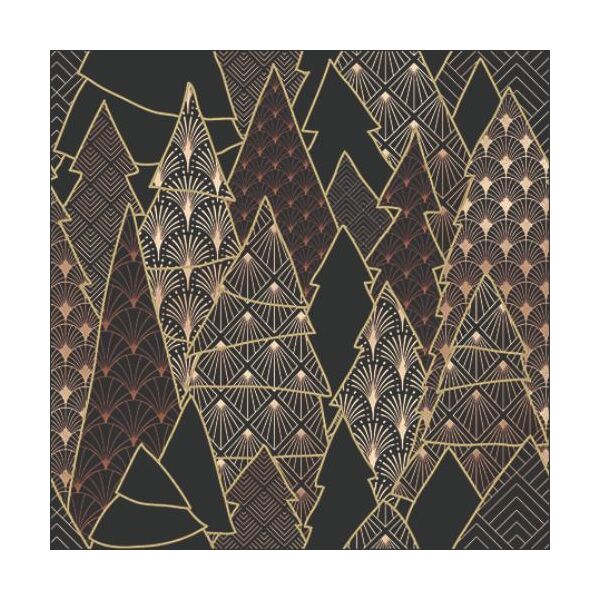 A Weihnachten Cocktail Servietten 25 x 25 cm 3-lagig 15 Servietten Luxury Trees Black Luxusbäume schwarz