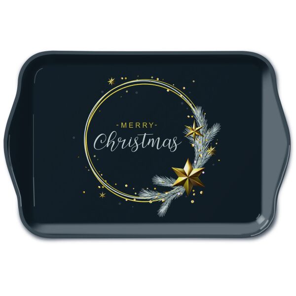 A Weihnachten Tray Melamine Tablett Format: 13 x 21 cm Wishing Ring Black
