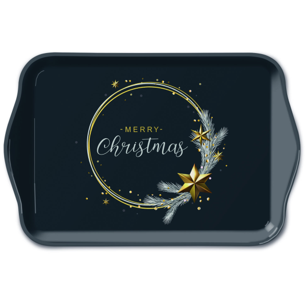 A Weihnachten Tray Melamine Tablett Format: 13 x 21 cm Wishing Ring Black