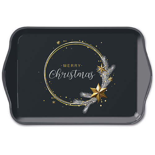 Weihnachten – Tray Melamine – Tablett – Format: 13 x 21 cm – Wishing Ring Black