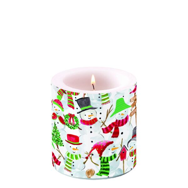 Weihnachten Kerze klein Format: Ø 7,5 cm x 9 cm 1 Kerze pro Packung Snowman Party