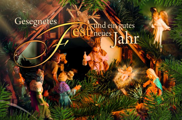 Weihnachten Grußkarte - Glückwunschkarte mit Umschlag - Maria und Josef mit J