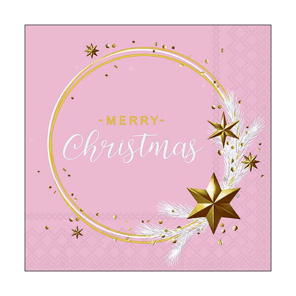 A Weihnachten Servietten Lunch 33 x 33 cm 3-lagig 20 Servietten Wishing Ring Rose Weihnachtswünsche Ring