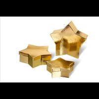 3-tlg Karton Sternen-Set gold
