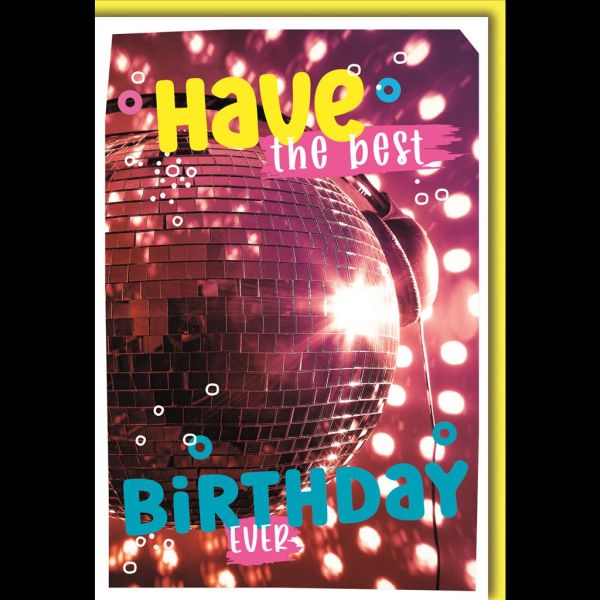 Geburtstag Glückwunschkarte mit Umschlag Discokugel