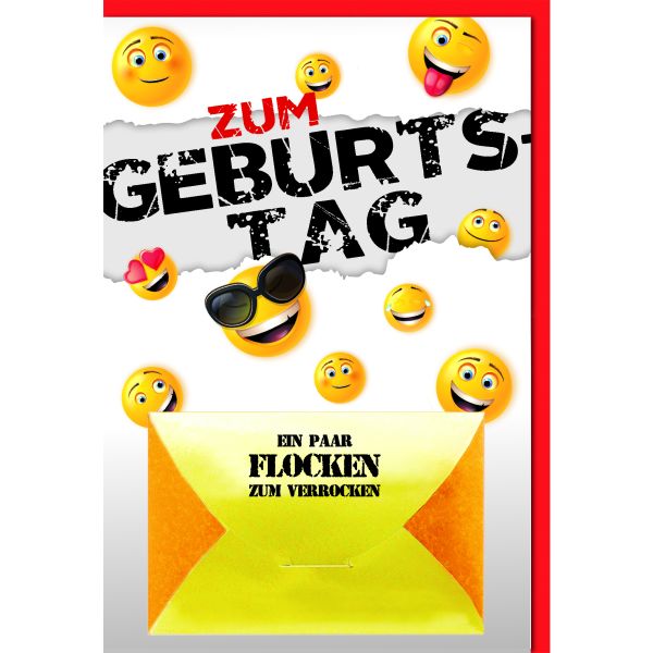 Geburtstag Geldkarte Glückwunschkarte mit Umschlag Ein paar Flocken