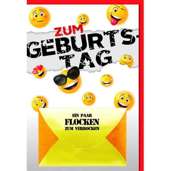 Geburtstag Geldkarte Glückwunschkarte mit Umschlag Ein paar Flocken