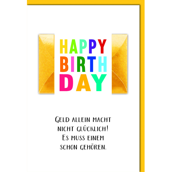 A Geburtstag Geldkarte Glückwunschkarte mit Umschlag Geld allein