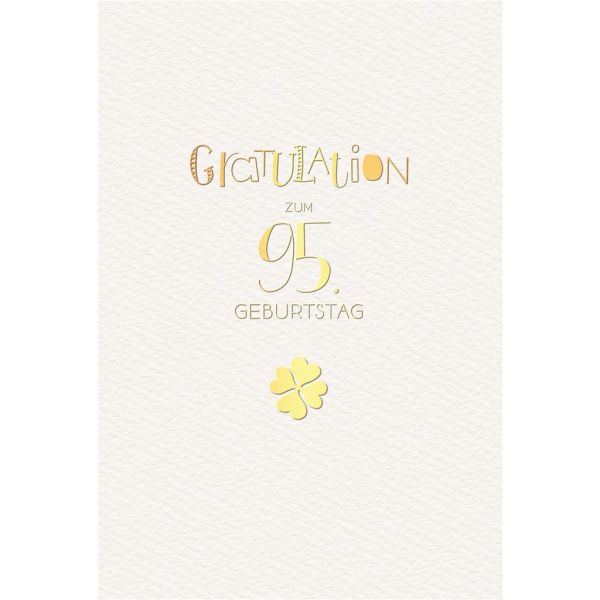 95. Geburtstag Glückwunschkarte Schriftkarte mit Goldfolie