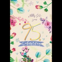 95. Geburtstag - Glückwunschkarte - Blumen - mit...