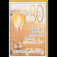 A 80. Geburtstag Glückwunschkarte mit Umschlag...
