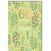 60. Geburtstag Glückwunschkarte mit Umschlag Wald...