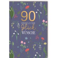 90. Geburtstag - Glückwunschkarte im Format 11,5 x...