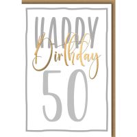 50. Geburtstag Glückwunschkarte mit Umschlag Happy...