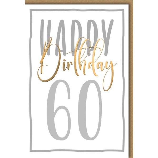 60. Geburtstag - Glückwunschkarte im Format 11,5 x 17 cm mit Umschlag - Happy Birthday - Verlag Dominique