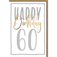 A 60. Geburtstag Glückwunschkarte mit Umschlag Happy...