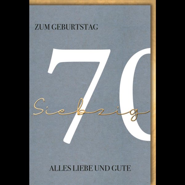 70. Geburtstag - Glückwunschkarte im Format 11,5 x 17 cm mit Umschlag - Alles Liebe - Verlag Dominique