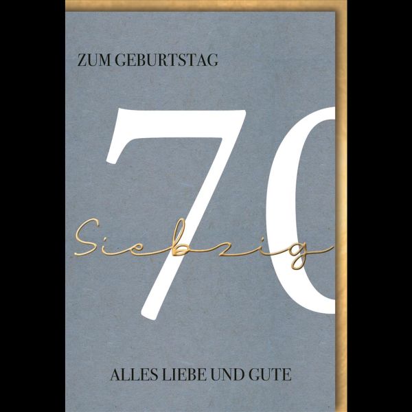 A 70. Geburtstag Glückwunschkarte mit Umschlag Alles Liebe