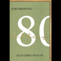 A 80. Geburtstag Glückwunschkarte mit Umschlag Alles...
