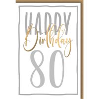 80. Geburtstag Glückwunschkarte mit Umschlag Happy...