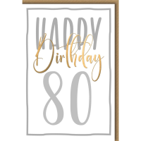 80. Geburtstag Glückwunschkarte mit Umschlag Happy...