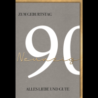 90. Geburtstag Glückwunschkarte mit Umschlag Alles...