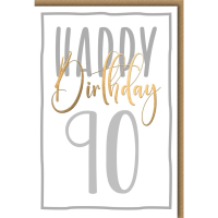 90. Geburtstag Glückwunschkarte mit Umschlag Happy...