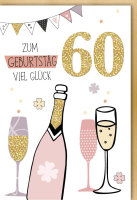 A - 60. Geburtstag - Glückwunschkarte im Format 11,5...