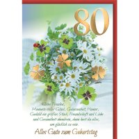A - 80. Geburtstag - Glückwunschkarte im Format 11,5...
