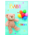 Geburt Baby Freudiges Ereignis Karte mit Umschlag Teddybär mit bunten Luftballons