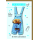 Geburt Baby Freudiges Ereignis Karte mit Umschlag Latzhose Teddybär, blau