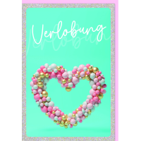 Verlobung Glückwunschkarte mit Umschlag Herz aus...
