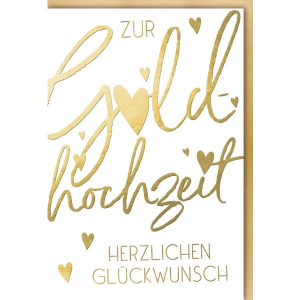 A Goldhochzeit Glückwunschkarte mit Umschlag Zur Goldhochzeit Nur Schrift