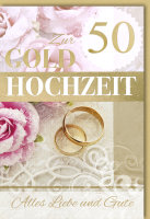 A - Goldhochzeit - Glückwunschkarte im Format 11,5 x...