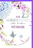Silberhochzeit - Glückwunschkarte im Format 11,5 x...