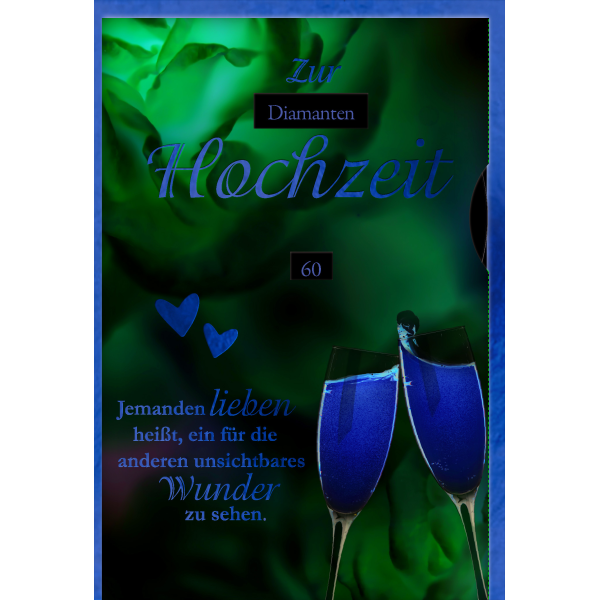 Hochzeitstag verstellbarer Hochzeitstag Glückwunschkarte mit Umschlag Sektgläser - Hölzerne Rubin Silber Gold Diamant Eiserne Hochzeit