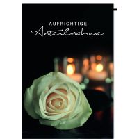 Trauer Beileid Kondolenzkarte mit Umschlag Rose,...