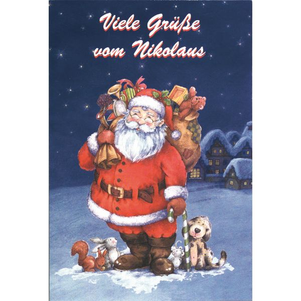 Nikolaus Glückwunschkarte mit Briefumschlag Viele Grüße vom Nikolaus