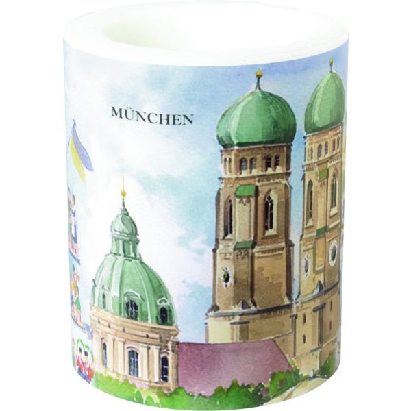 München Kerze - groß - Candle big - Windlicht - Motiv: Munich