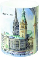 Hamburg Kerze - groß - Candle big - Windlicht - Motiv: Hamburg
