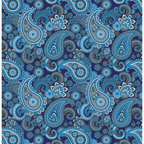 Geschenkpapier Röllchen 70x150 cm Paisley blue blaues Muster Herrenpapier
