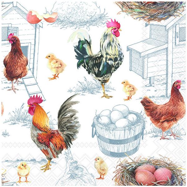 Servietten Lunch Chicken Farm Hühnerfarm 33 x 33 cm 20 Servietten