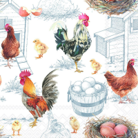 Servietten Lunch Chicken Farm Hühnerfarm 33 x 33 cm...