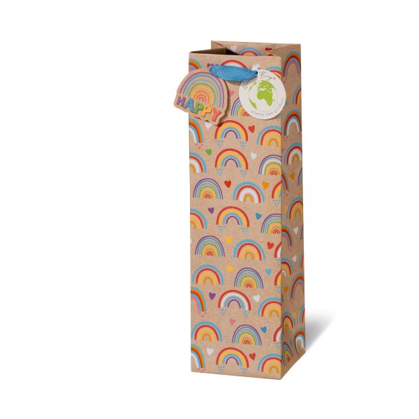 Tasche - Flaschen Format - 36x10,5x10 cm - Regenbogen