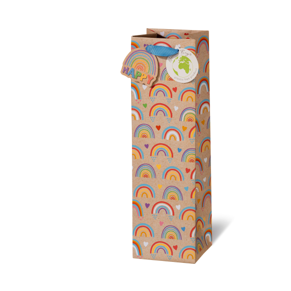 Tasche - Flaschen Format - 36x10,5x10 cm - Regenbogen