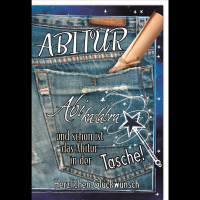 Abitur Glückwunschkarte mit Umschlag Jeans, Hosentasche