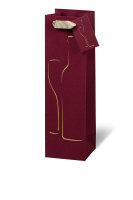 Tasche - Flaschen Format - 36x10,5x10 cm - Wein bordo-gold