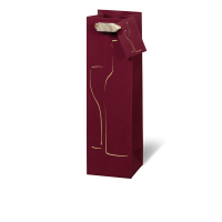 Tasche - Flaschen Format - 36x10,5x10 cm - Wein bordo-gold